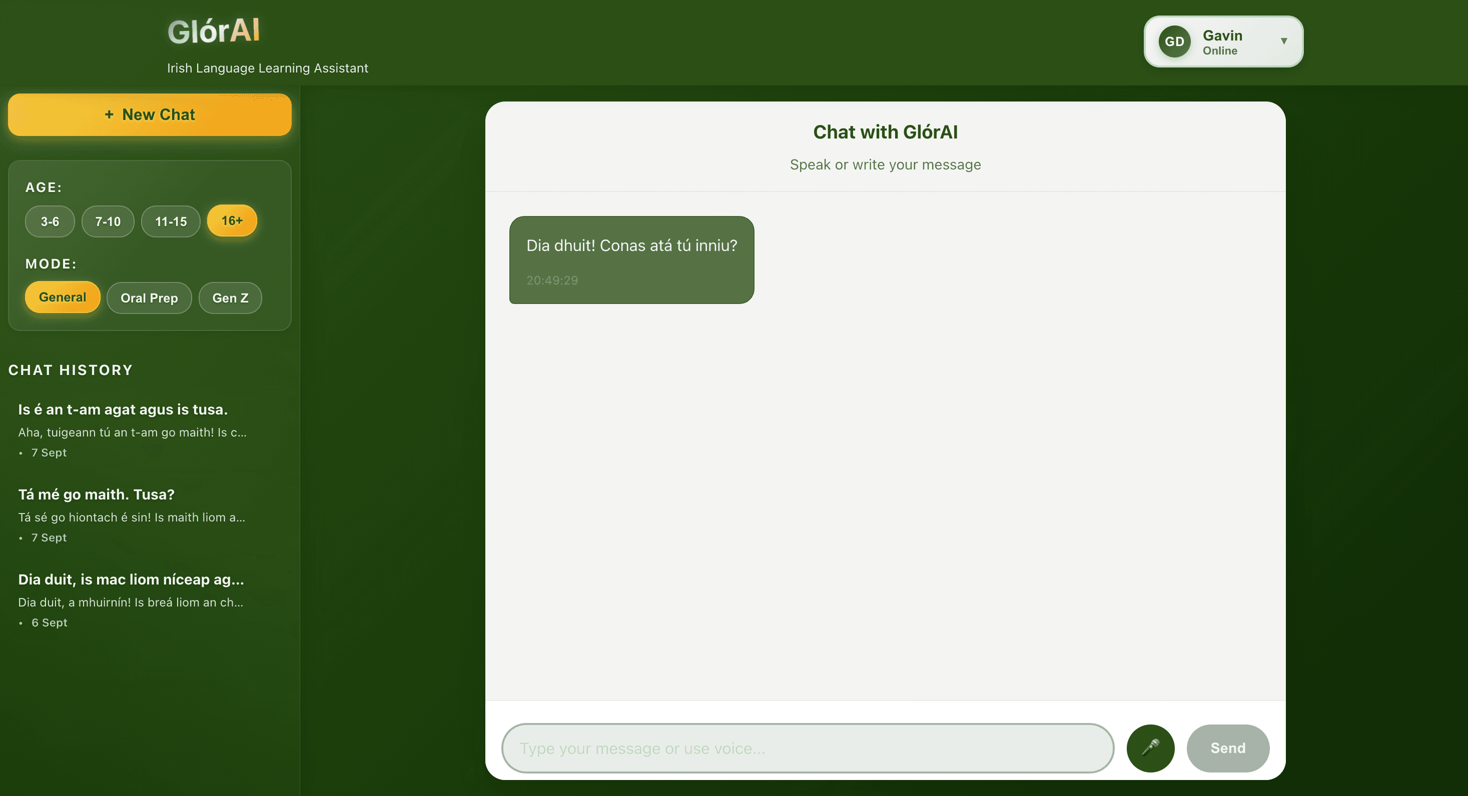 GlórAI Screenshot 2
